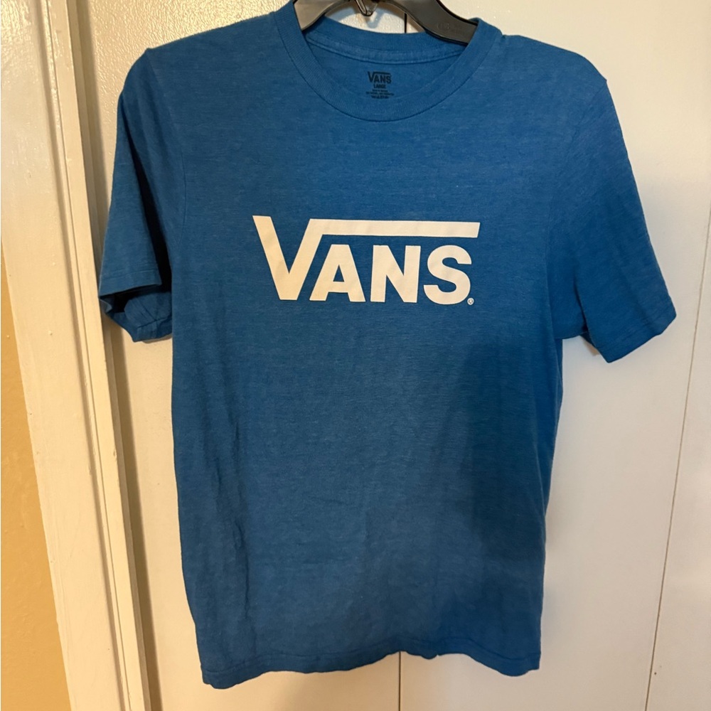 Vans Classic Blue Tee with White Logo